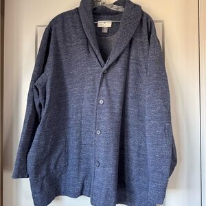 Oak Hill Collar Button Cardigan in Heathered Navy
